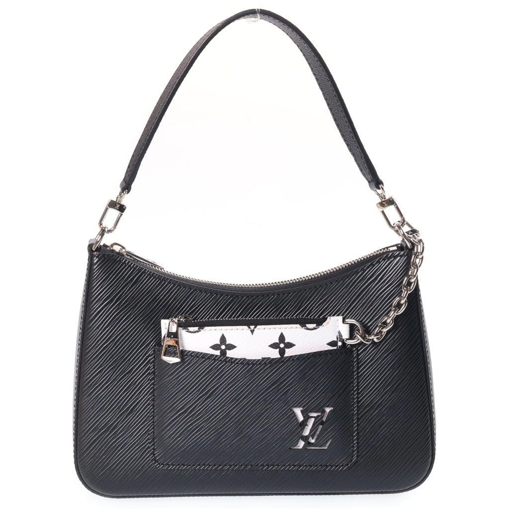LOUIS VUITTON(ルイヴィトン) エピ マレル 2WAYショルダーバッグ ハンドバッグ ブラック ノワール ホワイト レザー M80689 シルバー金具 レディース
