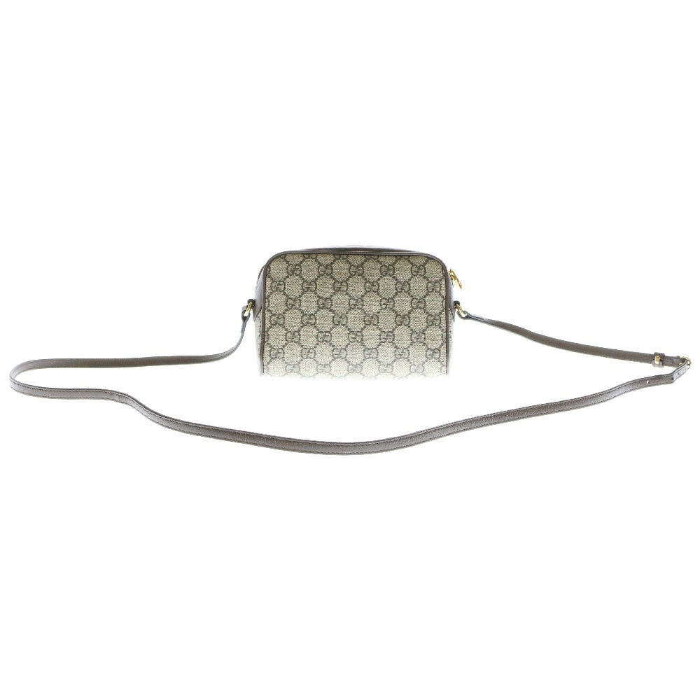 GUCCI(グッチ) GGスプリーム スーパーミニショルダー ベージュ×ブラウン レザー ゴールド金具 772311