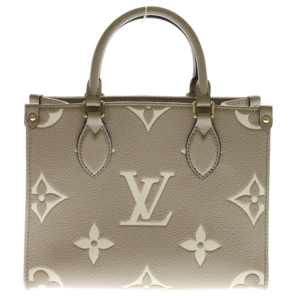 LOUIS VUITTON(ルイヴィトン) モノグラムアンプラント オンザゴーPM トゥルトレームクレーム 2WAY レザーハンドバッグ ショルダーバッグ ベージュ レディース M45779