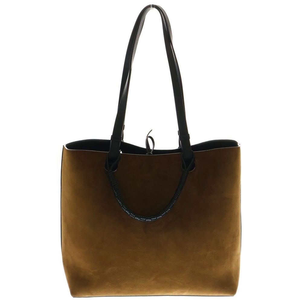 LOEWE(ロエベ) アナグラム トートバッグ ハンドバッグ 肩掛けバッグ ブラック×ブラウン スエード
