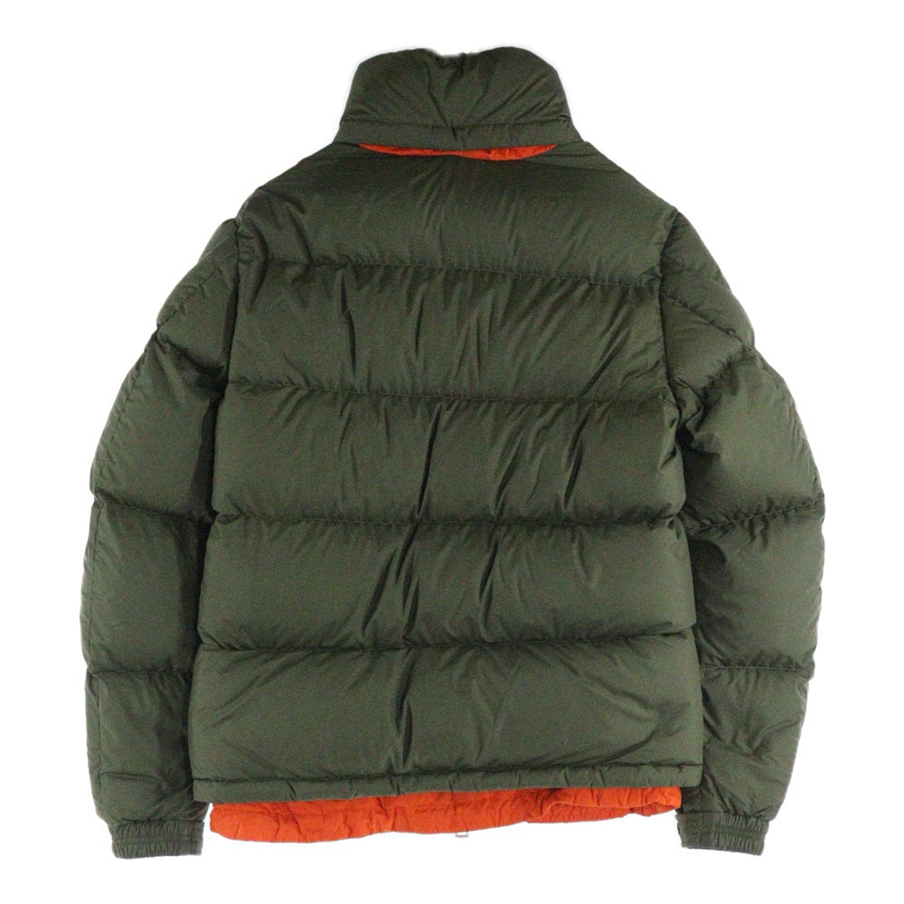 MONCLER(モンクレール) 22AW MAKIAN ロゴプリント ワッペンロゴ ジップアップ ダウンジャケット カーキ/オレンジ H20911A00240 54A81