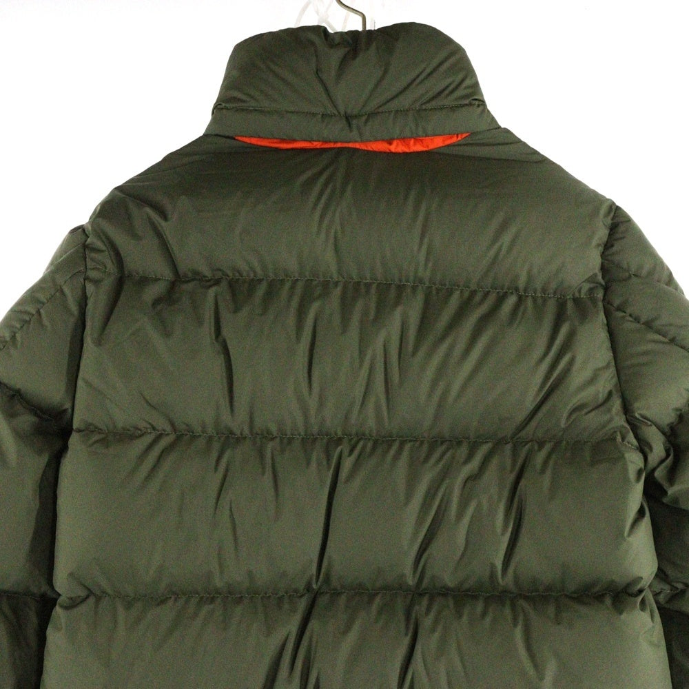 MONCLER(モンクレール) 22AW MAKIAN ロゴプリント ワッペンロゴ ジップアップ ダウンジャケット カーキ/オレンジ H20911A00240 54A81