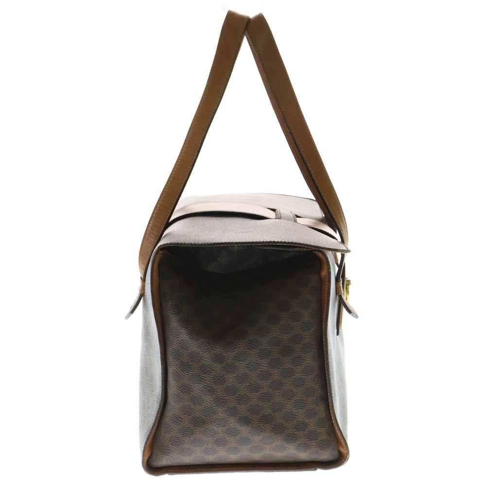CELINE(セリーヌ) マカダム柄 ボストンバッグ ハンドバッグ ブラウン ゴールド金具