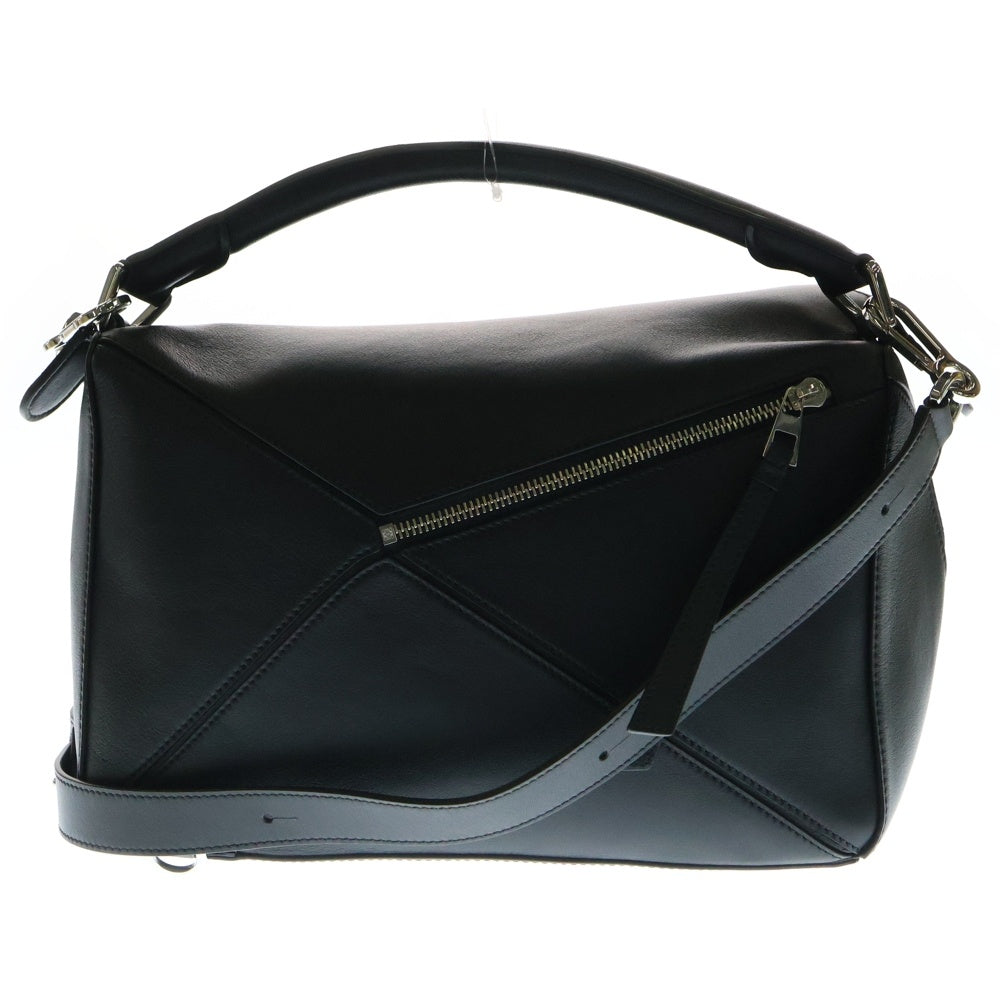LOEWE(ロエベ) パズルバッグ ミディアム アナグラムロゴ レザー 2WAY ハンド ショルダーバッグ シルバー金具 ブラック