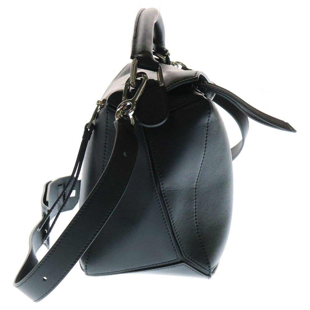 LOEWE(ロエベ) パズルバッグ ミディアム アナグラムロゴ レザー 2WAY ハンド ショルダーバッグ シルバー金具 ブラック