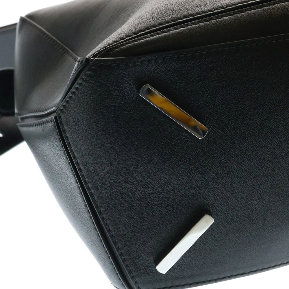 LOEWE(ロエベ) パズルバッグ ミディアム アナグラムロゴ レザー 2WAY ハンド ショルダーバッグ シルバー金具 ブラック