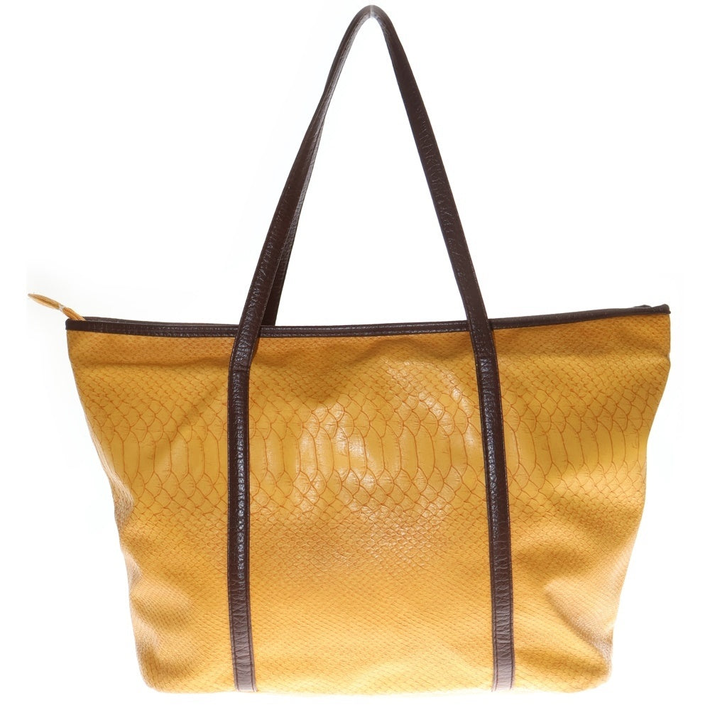NO BRAND(ノーブランド) ANAP クロコエンボスレザートートバッグ イエロー