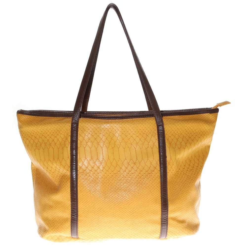 NO BRAND(ノーブランド) ANAP クロコエンボスレザートートバッグ イエロー