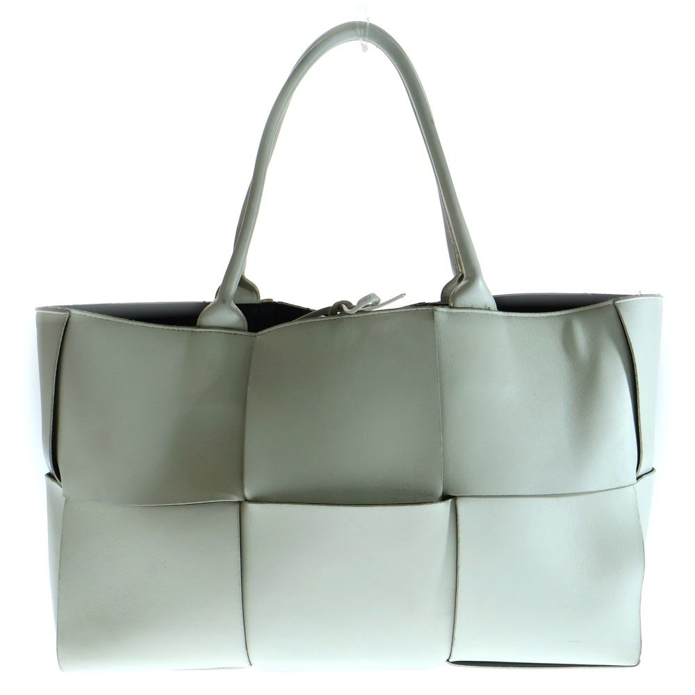 BOTTEGA VENETA(ボッテガヴェネタ) アルコトート マキシイントレチャート レザー ハンド トートバッグ ホワイト 609175