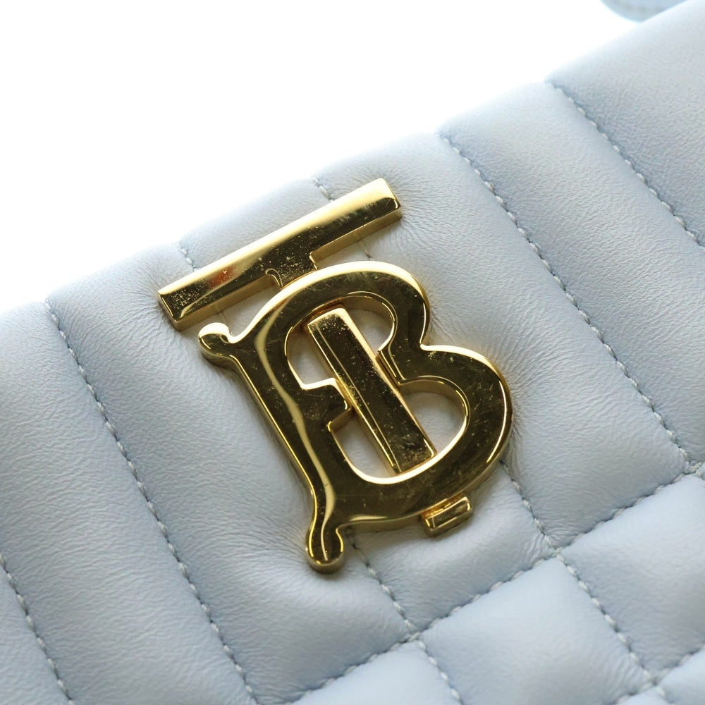 BURBERRY(バーバリー) TBロゴ キルティングレザーチェーンショルダーバッグ ブルー レディース