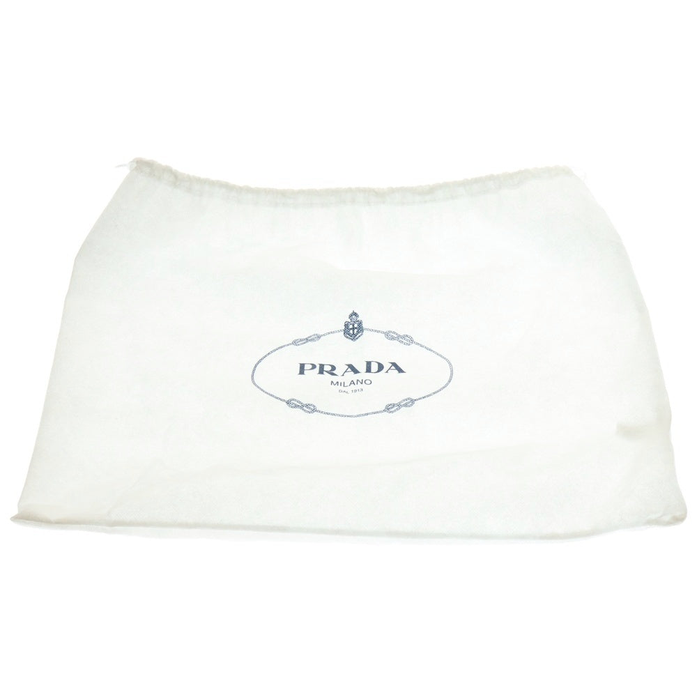PRADA(プラダ) デュエット ロゴプリント キャンバス レザー ショルダー バケット バッグ ゴールド金具 ブラック 1BH038