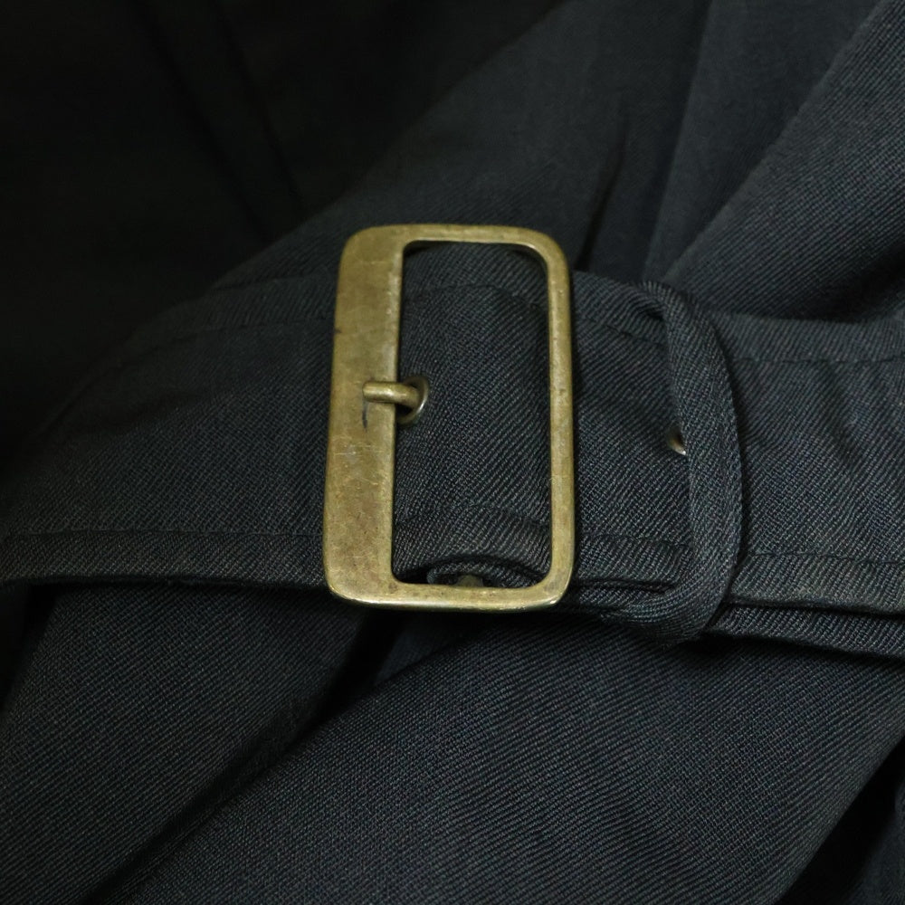 GIORGIO ARMANI(ジョルジオアルマーニ) 裏地キルティングベルト付コート ブラック