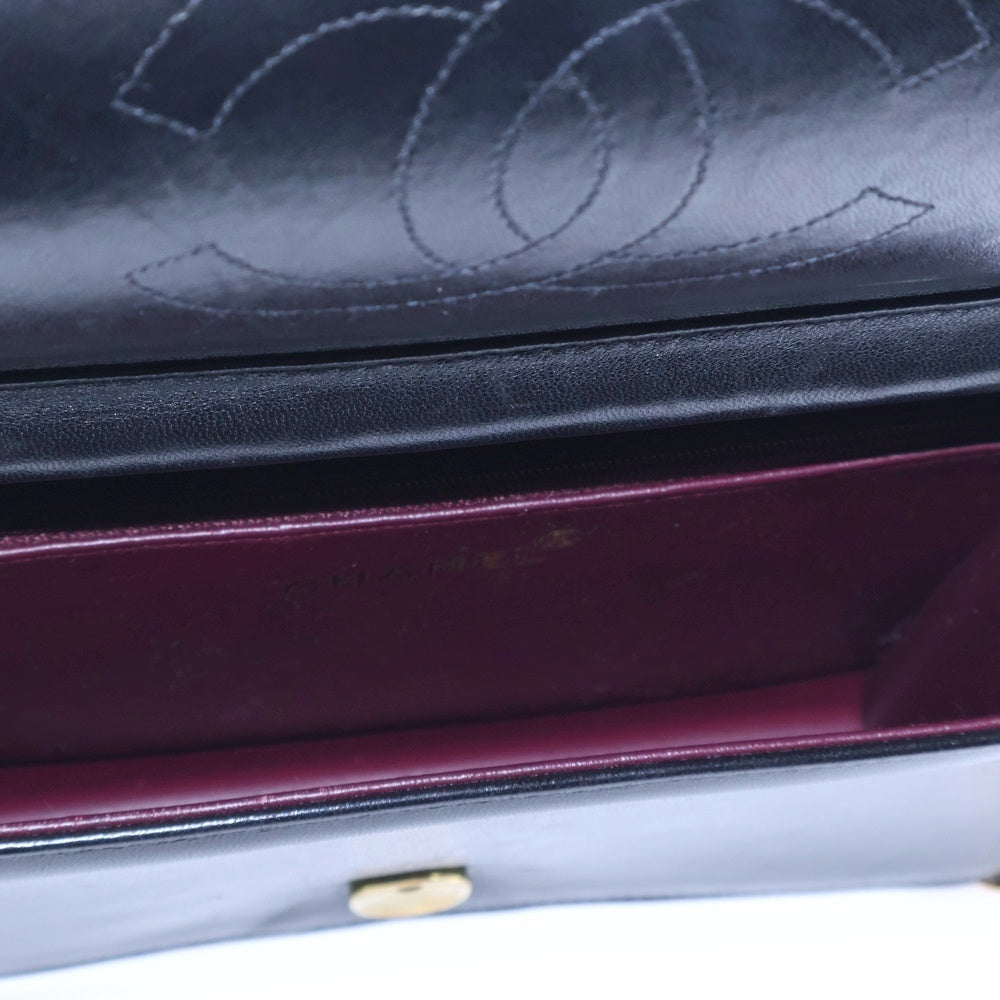 CHANEL(シャネル) マトラッセ23 ココマーク ラムスキン フルフラップ プッシュロック チェーンレザーショルダーバッグ GD金具 ブラック