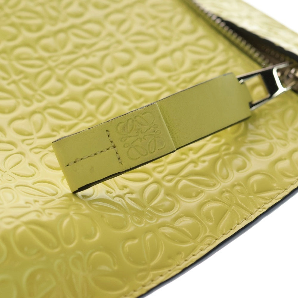LOEWE(ロエベ) アナグラム クラッチバッグ セカンドバッグ ポーチ ケース ライトイエロー パテント