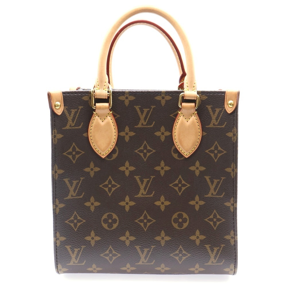 LOUIS VUITTON(ルイヴィトン) モノグラム サックプラBB 2WAYバッグ ハンドバッグ トートバッグ ショルダーバッグ ブラウン レザー×PVC M46265 ゴールド金具
