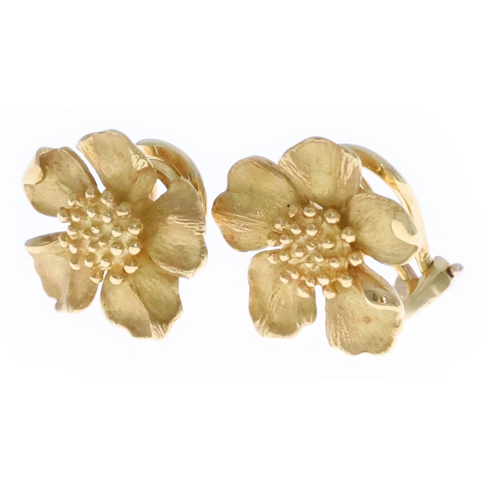 TIFFANY & Co.(ティファニー) ハナミズキ フラワーモチーフ イヤリング Au750 K18 YG イエローゴールド ジュエリー