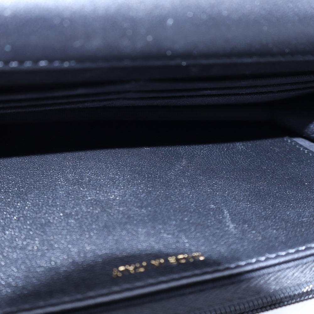 CHANEL(シャネル) マトラッセ トップハンドル チェーンウォレット ショルダーバッグ ブラック ラムスキン ゴールド金具 AP3504