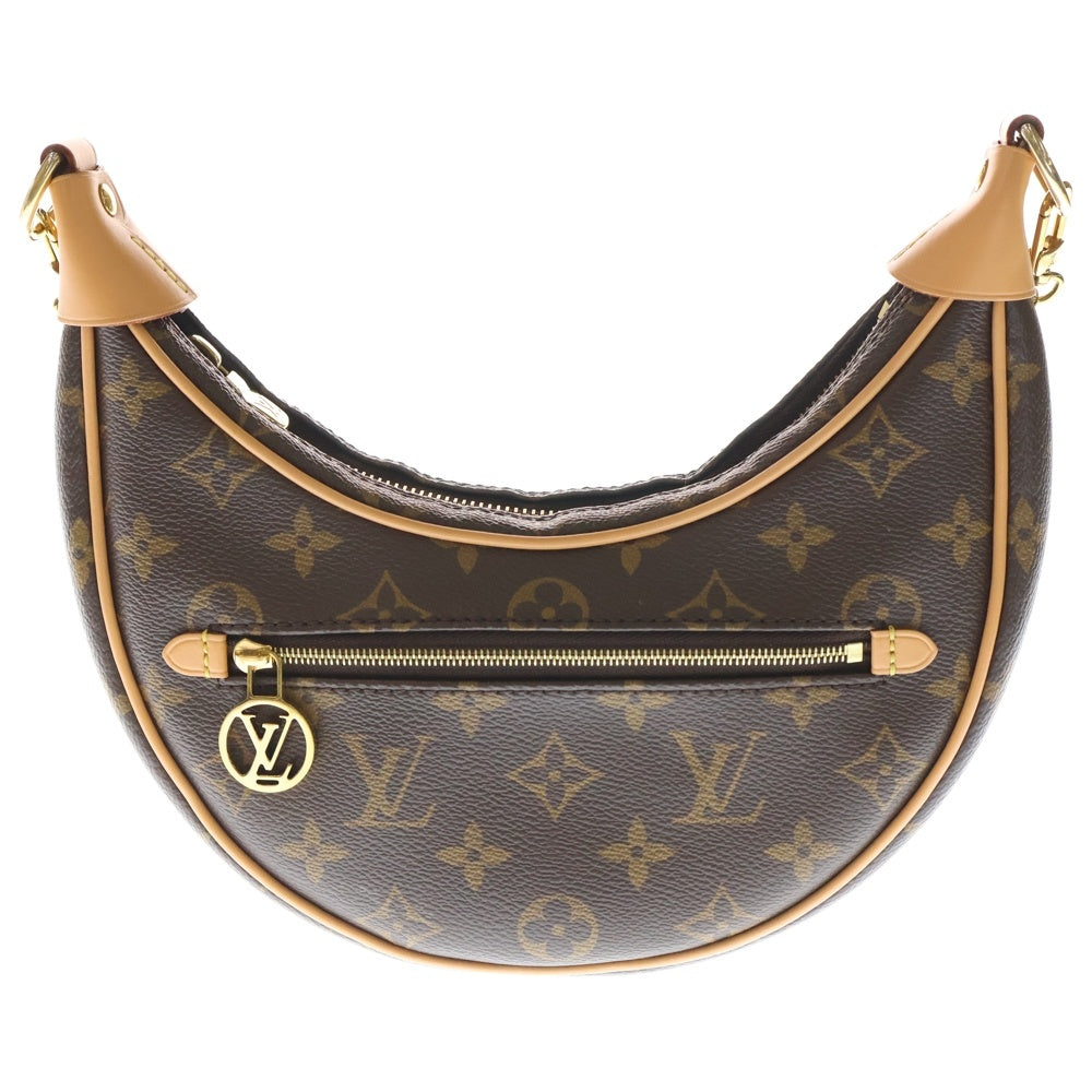 LOUIS VUITTON(ルイヴィトン) モノグラム ループ ショルダーバッグ ミニバッグ ブラウン レザー×PVC M81098 ゴールド金具