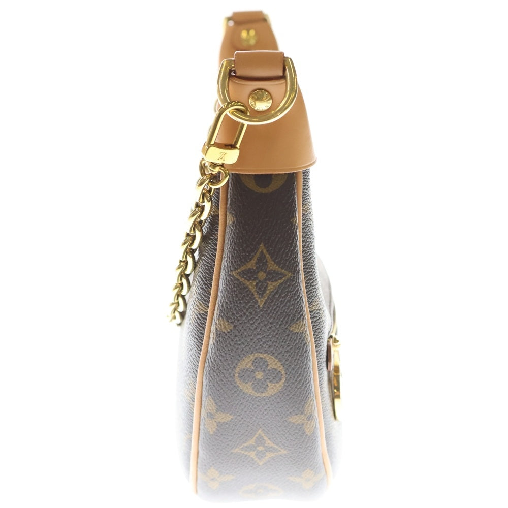 LOUIS VUITTON(ルイヴィトン) モノグラム ループ ショルダーバッグ ミニバッグ ブラウン レザー×PVC M81098 ゴールド金具