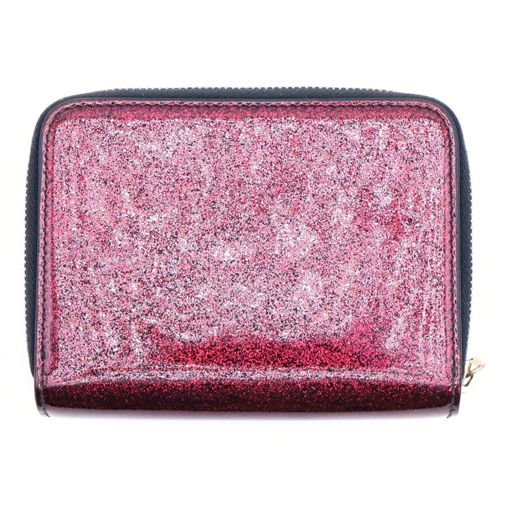 SAINT LAURENT PARIS(サンローランパリ) ロゴ 二つ折り財布 クリスマス限定カラー ウォレット メタリックピンク ラメ エナメル ゴールド金具