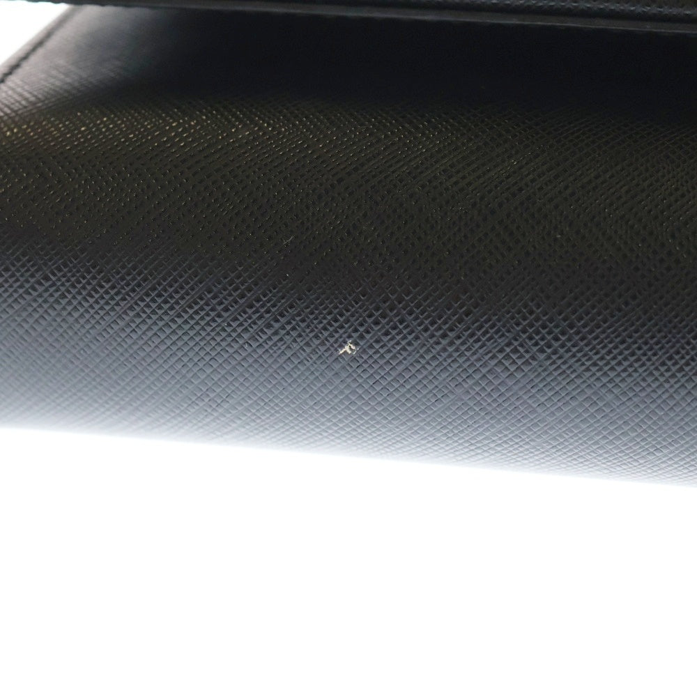 FERRAGAMO(フェラガモ) ヴァラリボン チェーンウォレット ゴールド金具 ブラック レザー レディース