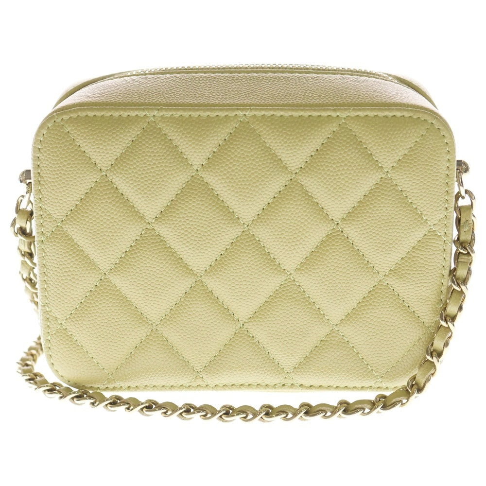 CHANEL(シャネル) マトラッセ カメラバッグ チェーンショルダーバッグ ベージュ系 キャビアスキン シルバー金具 AP2426 レディース