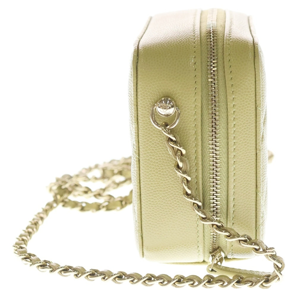 CHANEL(シャネル) マトラッセ カメラバッグ チェーンショルダーバッグ ベージュ系 キャビアスキン シルバー金具 AP2426 レディース