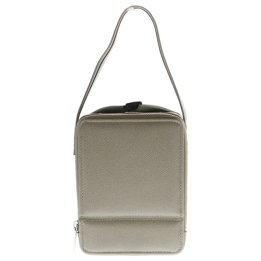 Valextra(ヴァレクストラ) トリックトラック グレージュ レザー ハンドバッグ レディース