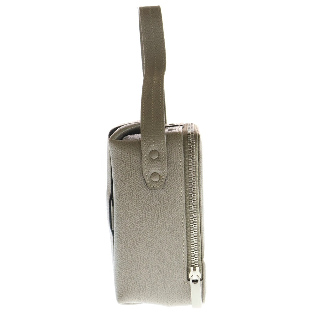 Valextra(ヴァレクストラ) トリックトラック グレージュ レザー ハンドバッグ レディース