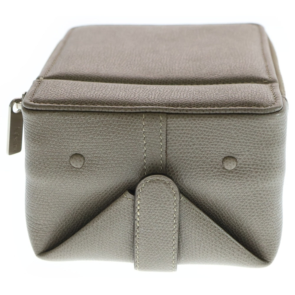 Valextra(ヴァレクストラ) トリックトラック グレージュ レザー ハンドバッグ レディース