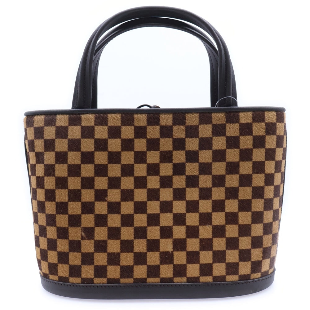 LOUIS VUITTON(ルイヴィトン) ダミエ ソバージュ インパラ ハラコ ハンドバッグ ミニバッグ ブラウン レザー M92133 ゴールド金具 レディース