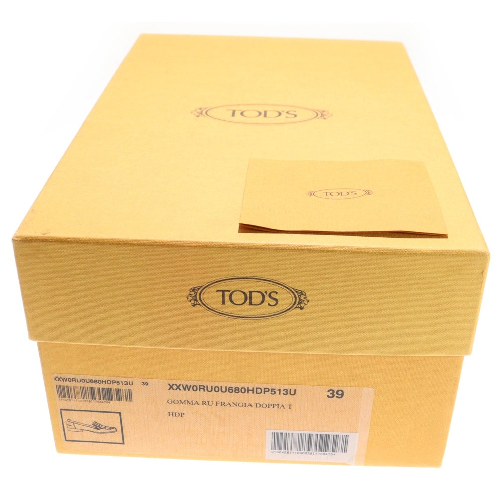 TOD'S(トッズ) コンマZP フランギアグラフィックレース レザーローファー レディース ブラック×ブラウン