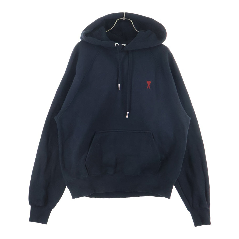 AMI Alexandre Mattiussi(アミアレクサンドルマテュッシ) Ami de Coeur アミ ドゥ クール ハートロゴ刺繍 プルオーバー スウェットパーカー フーディー ブラック BFUSW205.747