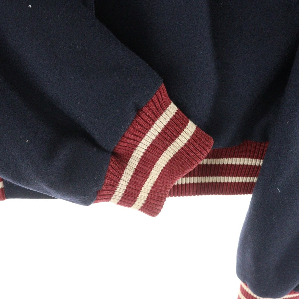 CHANEL(シャネル) 04P スポーツライン ココマーク ウールベースボールスタジアムジャケット スタジャン ブルゾン ネイビー/レッド P23751V14325 AK927 レディース