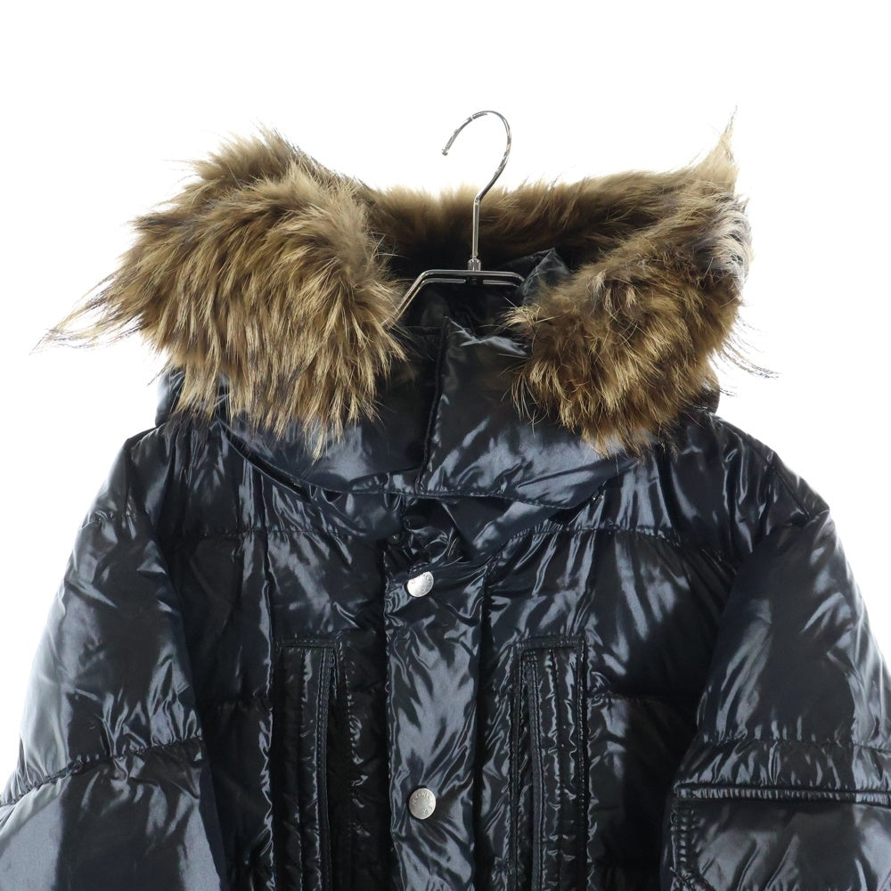 MONCLER(モンクレール) ROD ファー フーデッド ダウンジャケット ブラック 44502/91/68950
