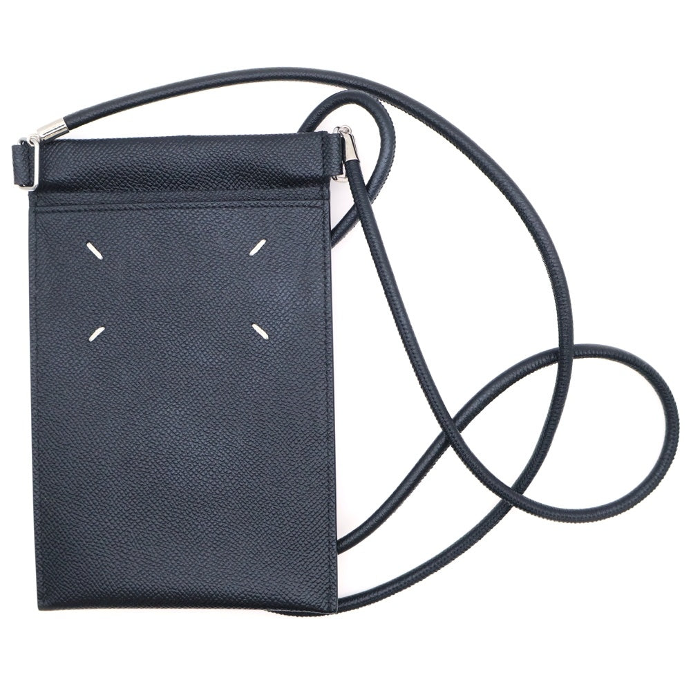 Martin Margiela 3(マルタンマルジェラ 3) スマホショルダー フォンショルダーバッグ ブラック レザー
