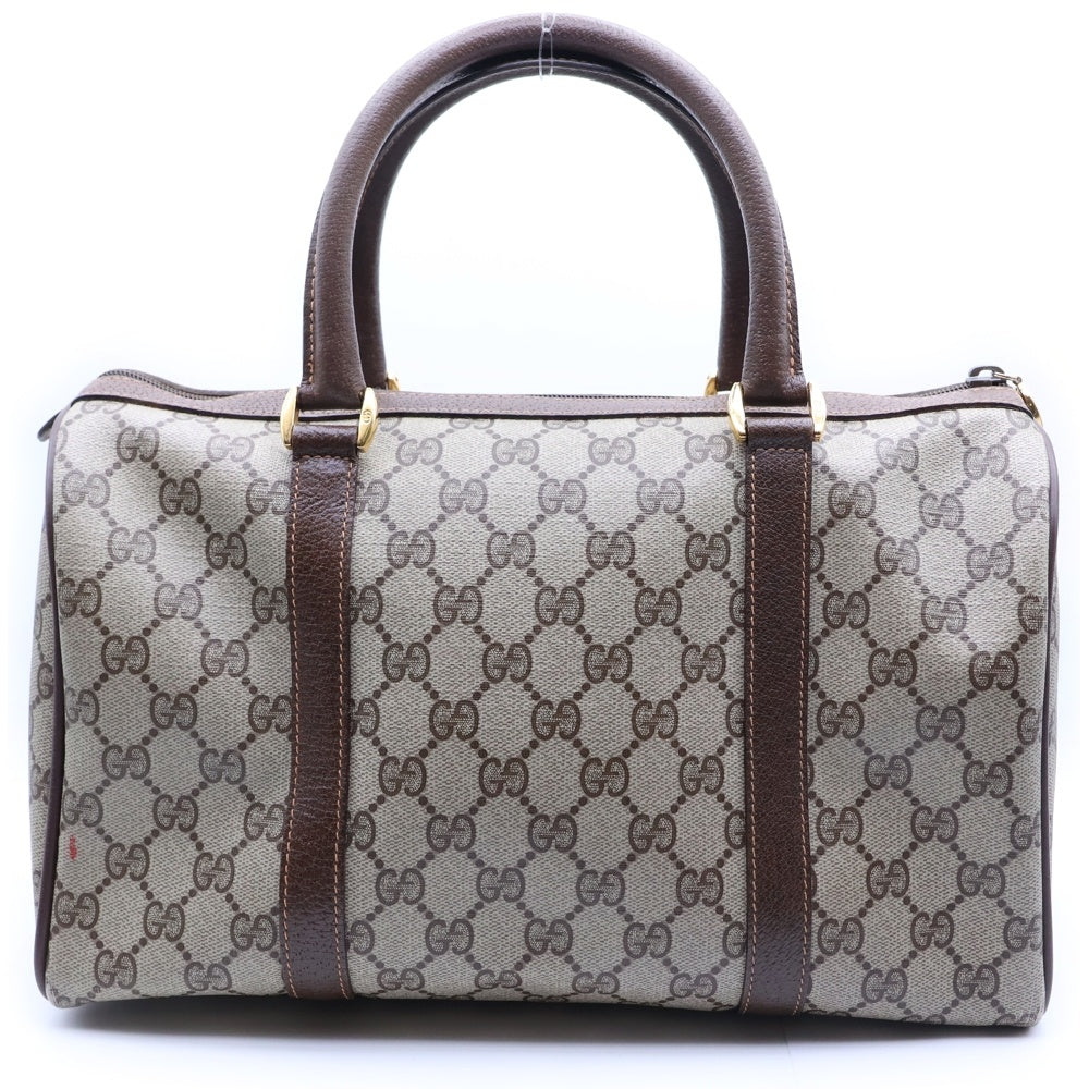 GUCCI(グッチ) シェリーライン ミニボストンバッグ PVC×レザー ブラウン 40.02.007 レディース