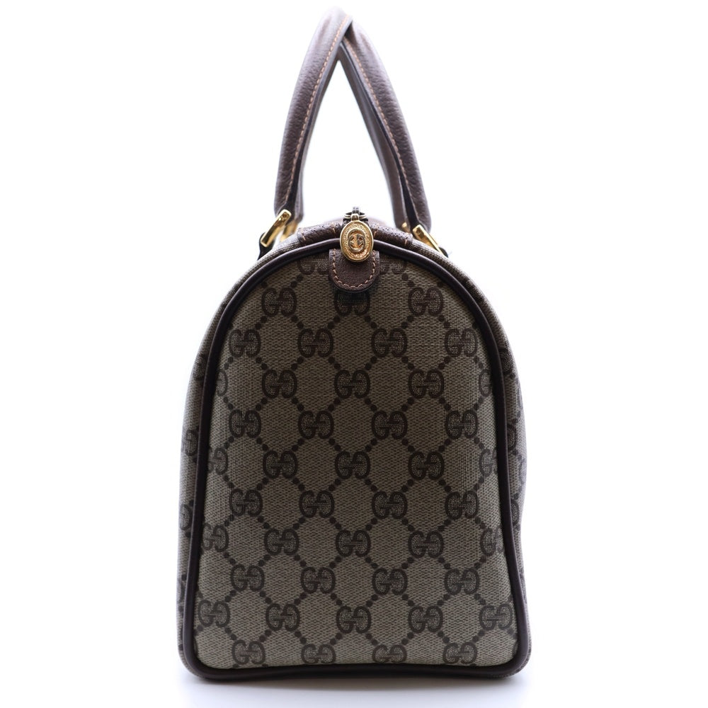 GUCCI(グッチ) シェリーライン ミニボストンバッグ PVC×レザー ブラウン 40.02.007 レディース