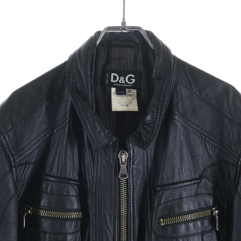 DOLCE & GABBANA(ドルチェアンドガッバーナ) レザージャケット ブラック