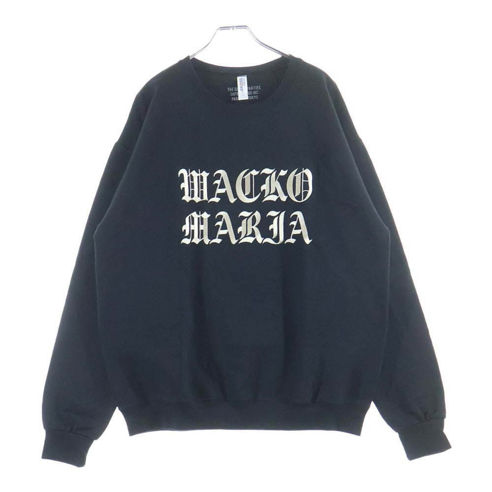 WACKO MARIA(ワコマリア) 22AW CREW NECK SWEAT SHIRT ( TYPE-1 ) ロゴプリント クルーネックスウェット ブラック 22FW-WMC-SS01