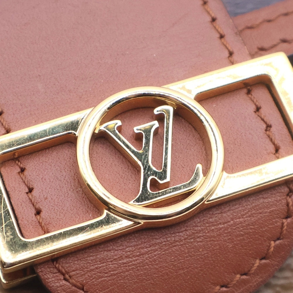 LOUIS VUITTON(ルイヴィトン) モノグラムリバース ポルトフォイユ・ドーフィーヌ コンパクトウォレット 三つ折り財布 ブラウン レザー×PVC M68725 ゴールド金具 レディース