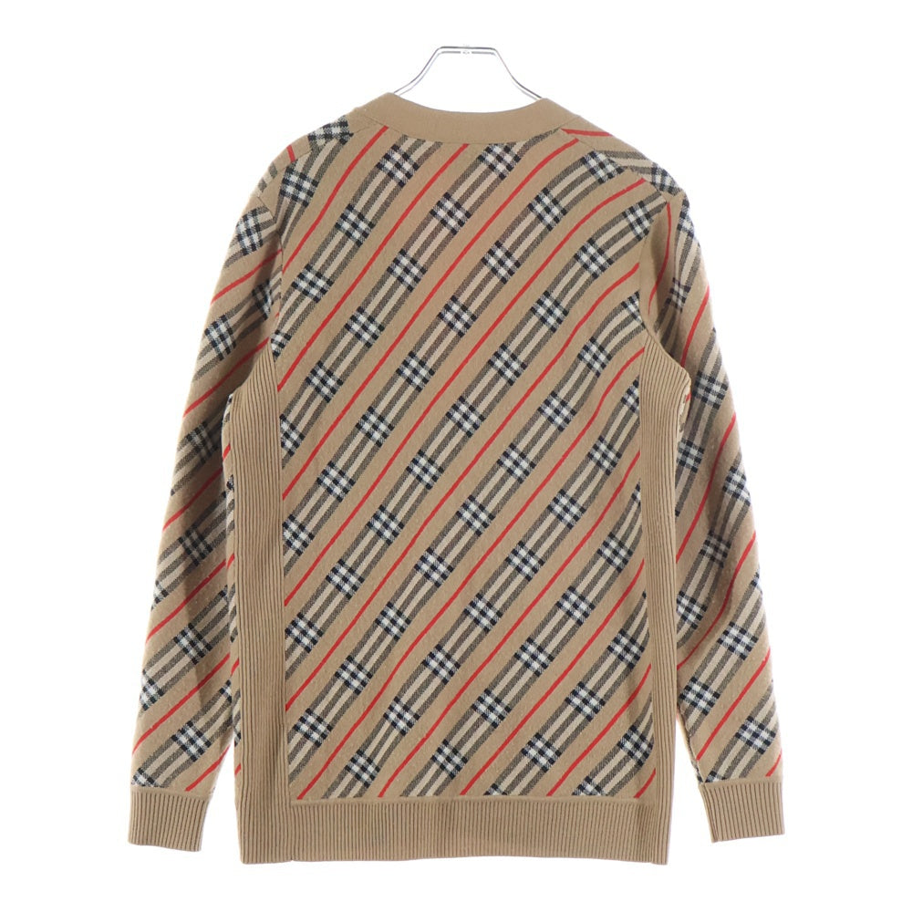 BURBERRY(バーバリー) ノバチェック ニットカーディガン ブラウン レディース