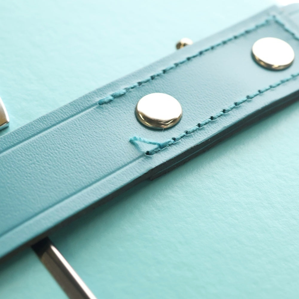 GLOBE-TROTTER(グローブトロッター) ×TIFFANY&Co. ティファニー 18インチ レザー トランク キャリーケース シルバー金具 ライトブルー レディース