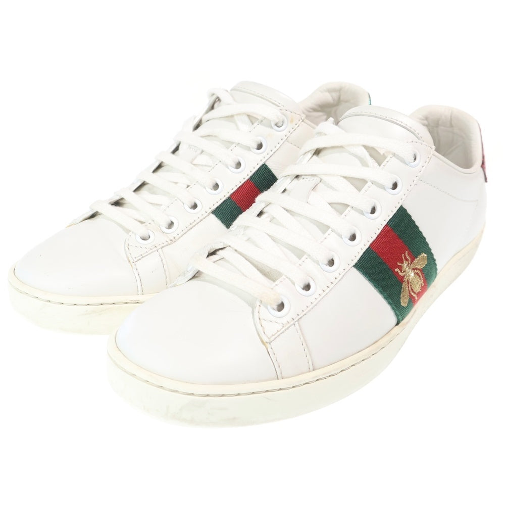 GUCCI(グッチ) エース シェリーライン レザー レースアップ ローカットシューズ スニーカー ホワイト レディース 431942