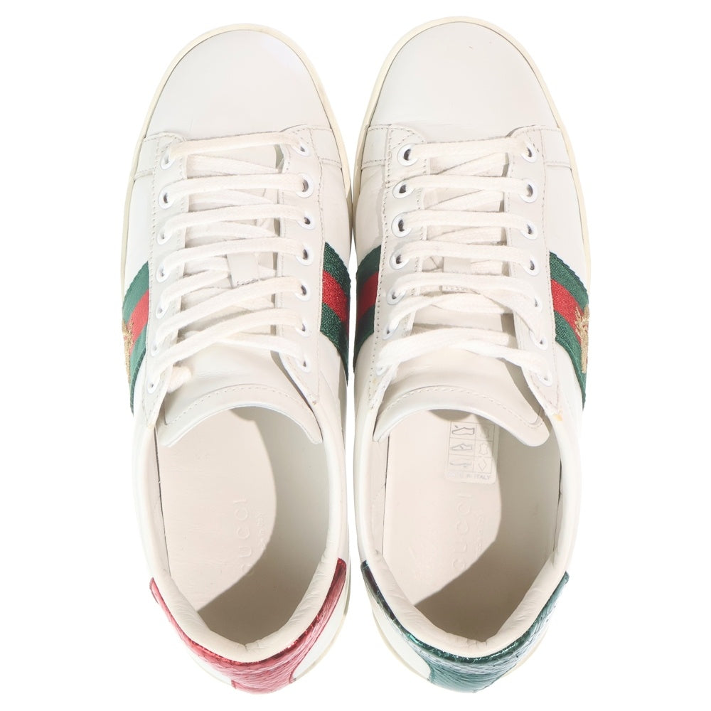 GUCCI(グッチ) エース シェリーライン レザー レースアップ ローカットシューズ スニーカー ホワイト レディース 431942