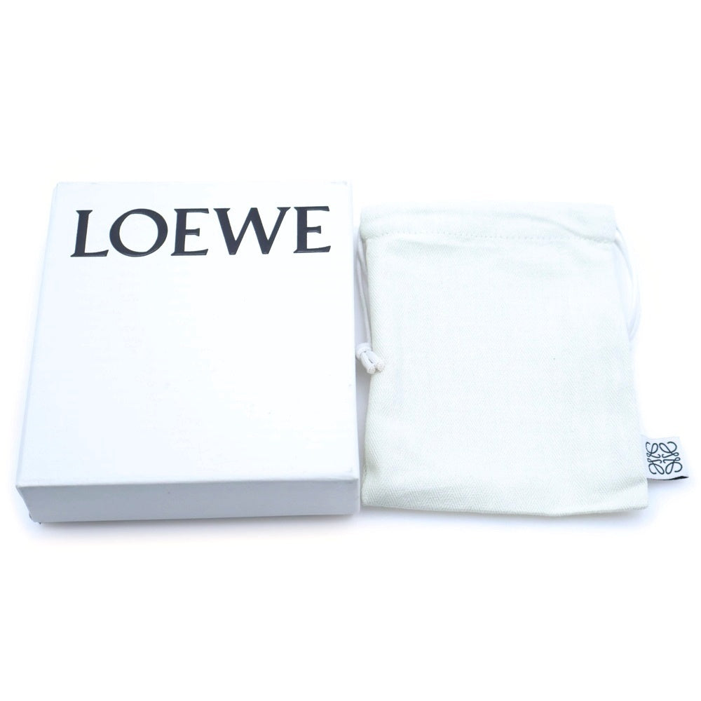LOEWE(ロエベ) アナグラム トライフォールド コンパクトウォレット 三つ折り財布 コインケース イエローグリーン レザー シルバー金具 レディース