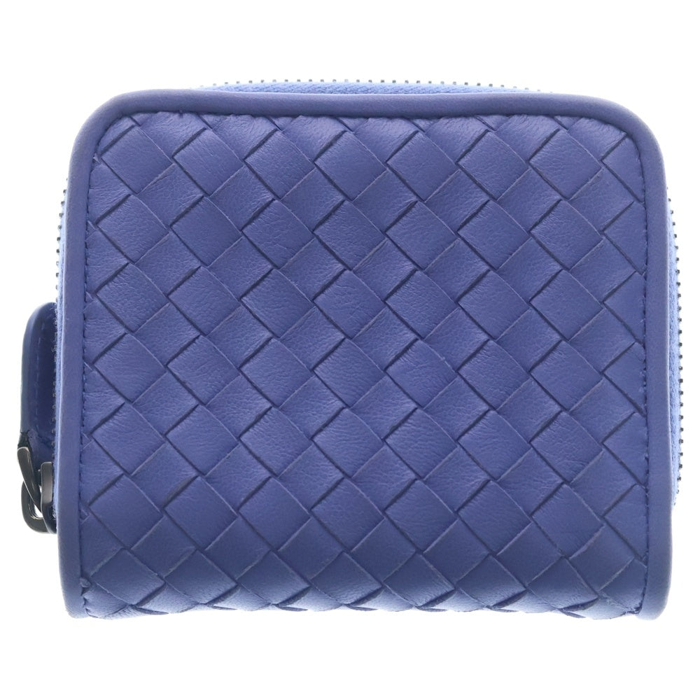 【美品】ボッテガヴェネタ ケース 小銭入れ ネイビー イントレチャート BOTTEGA VENETA(ボッテガヴェネタ) イントレチャート 二つ折り財布