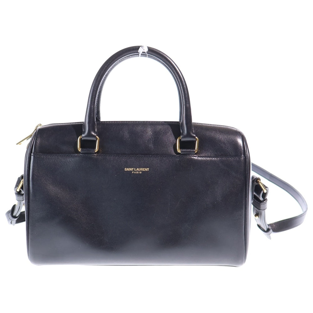 SAINT LAURENT PARIS(サンローランパリ) ベイビーダッフル 2WAYバッグ ハンドバッグ ショルダーバッグ ブラック レザー 330958 ゴールド金具 レディース