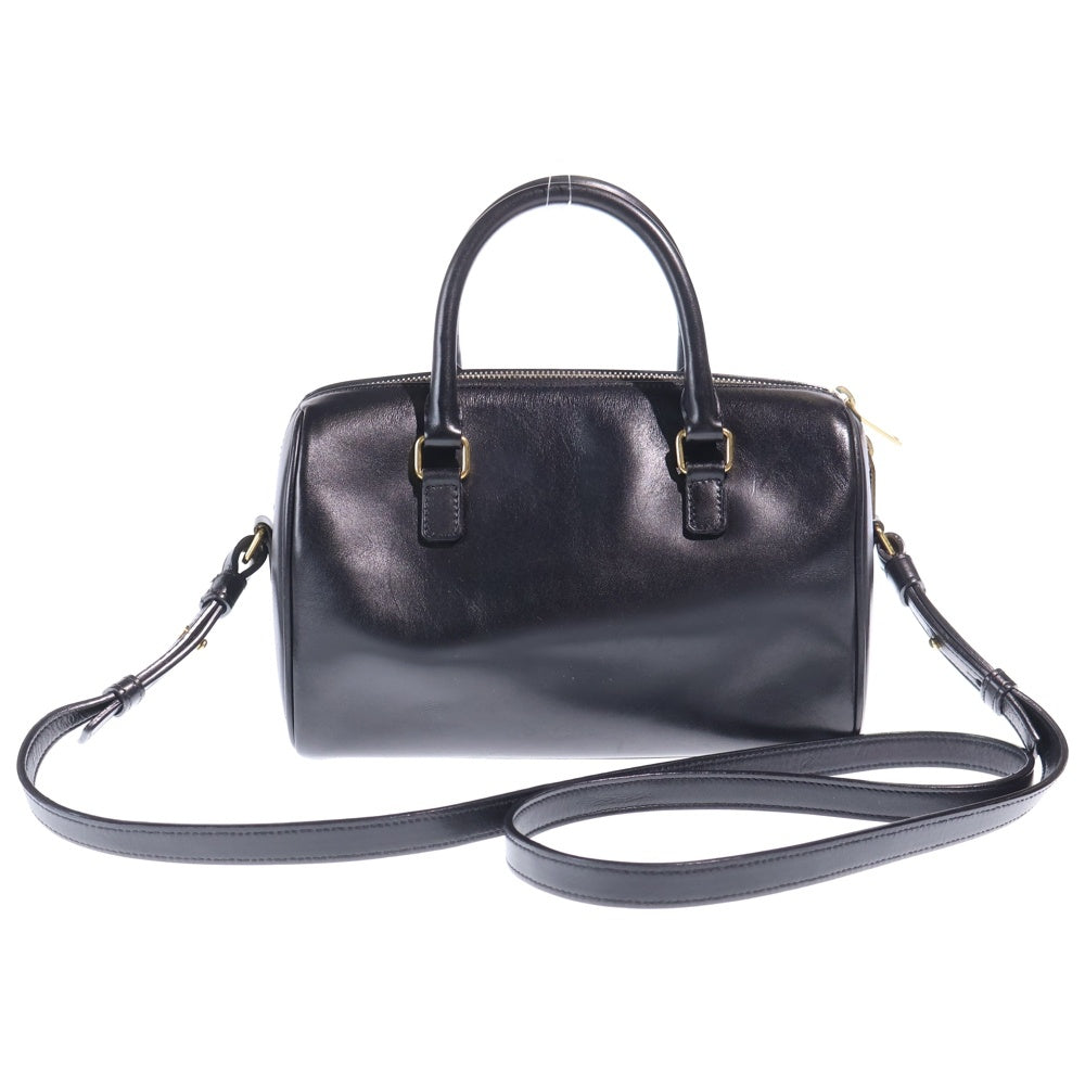 SAINT LAURENT PARIS(サンローランパリ) ベイビーダッフル 2WAYバッグ ハンドバッグ ショルダーバッグ ブラック レザー 330958 ゴールド金具 レディース