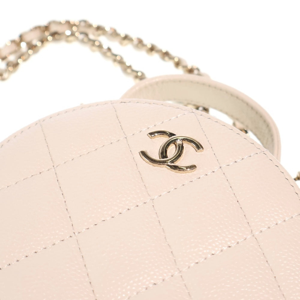 CHANEL(シャネル) マトラッセ スモール ヴァニティ キャビアスキン レザー チェーンショルダーバッグ ゴールド金具 ホワイト AP2502 31番台 レディース